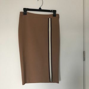 Zara camel tan pencil skirt with slit xs